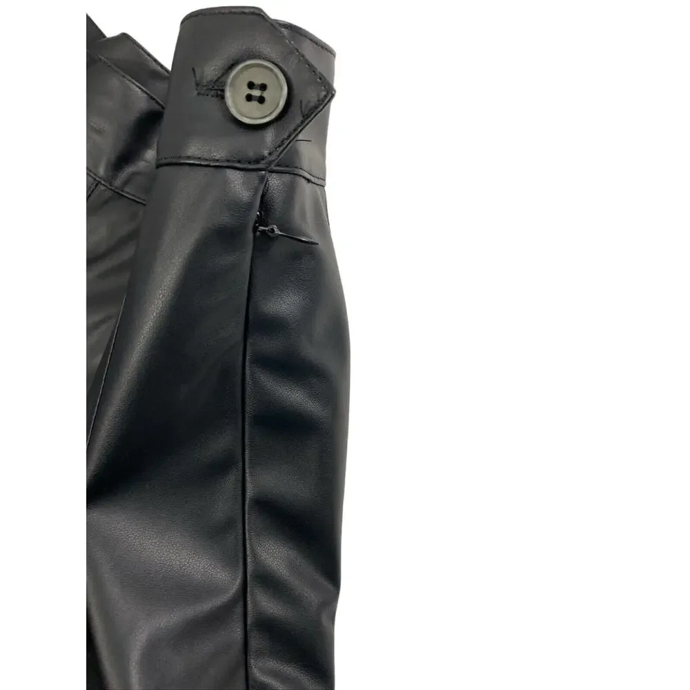 Kendall & Kylie Faux‎ Leather Skirt Womens XS Pleated Black Preppy Goth